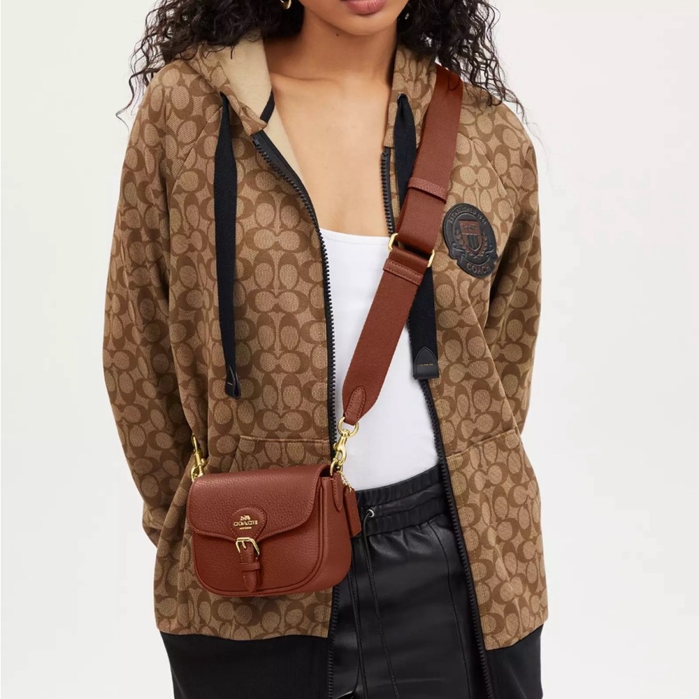 NWT COACH Amelia Small Leather Saddle Bag - Picture 6 of 6